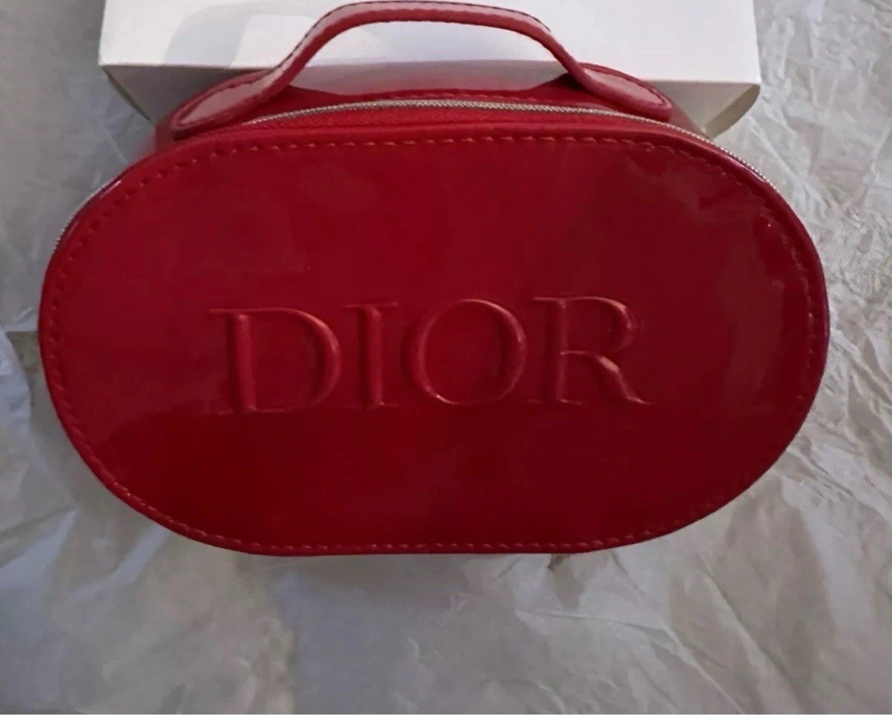 DIOR BEAUTY Red Makeup Bag Pouch New in Box with Logo-image