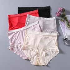 5 Pairs/lot 100 Mulberry Silk Underwear For Women Briefs Thin Silk Lady Panties