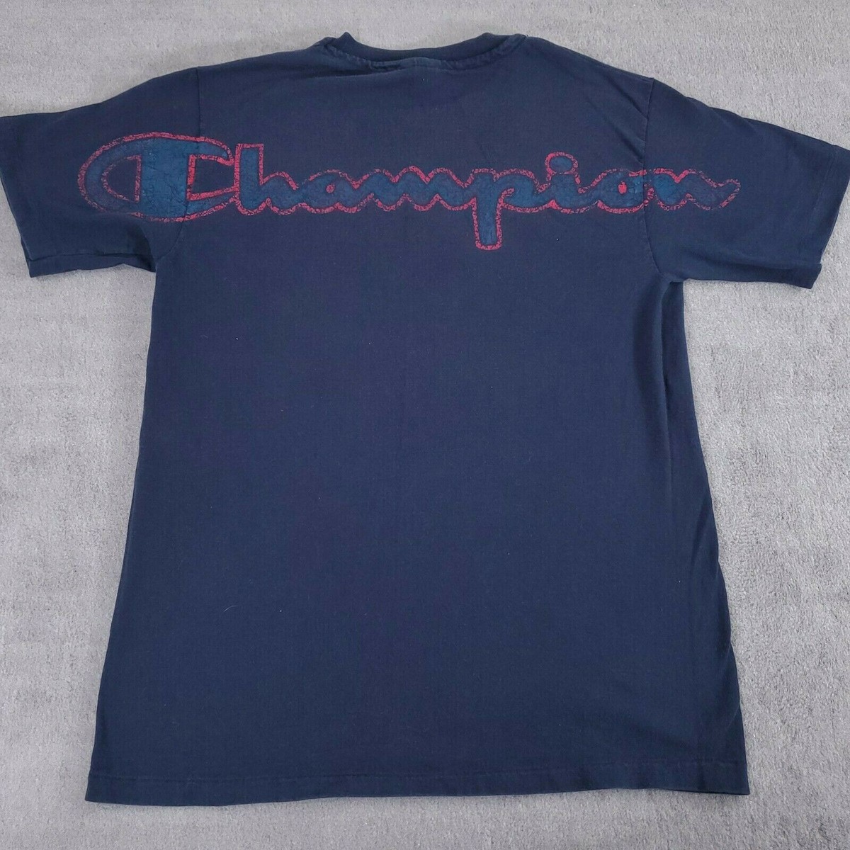 Vintage 80s Champion Shirt Mens Medium Blue Single Stitch Tee Made  