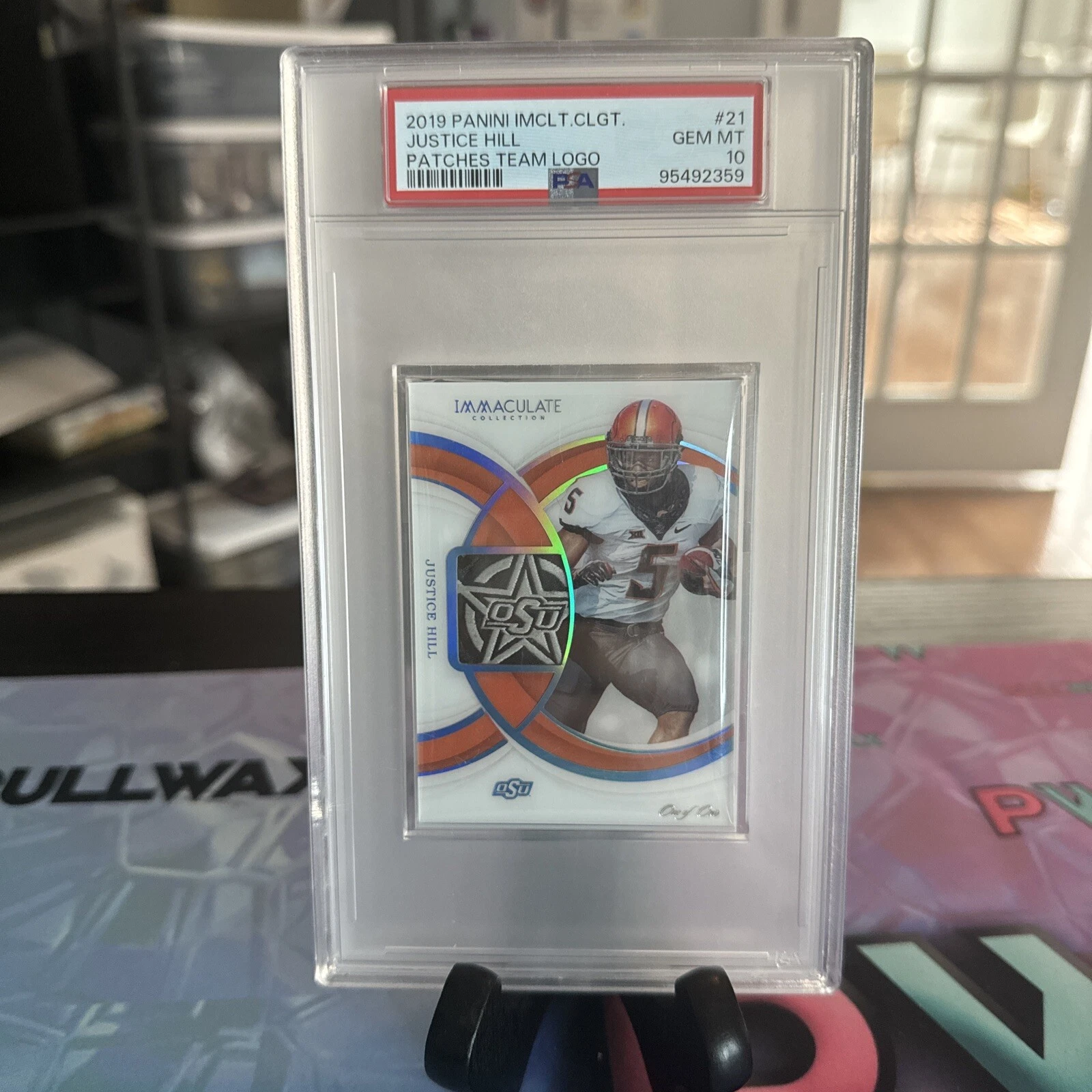 Justice Hill Panini Immaculate Collegiate Immaculate Patches Team Logo #21 Base