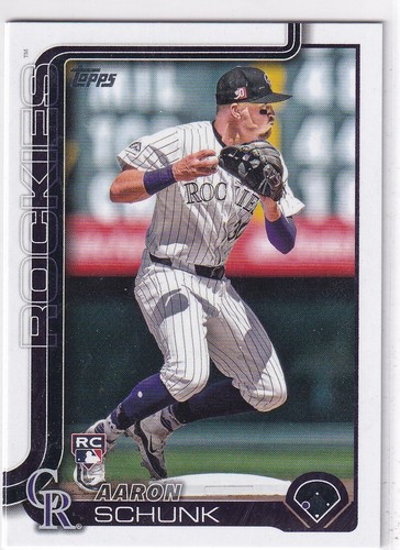 2025 Topps MLB Baseball Series 1 No. 196 Aaron Schunk Rookie Rockies - Bild 1 von 2