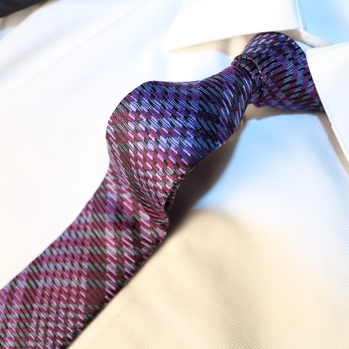 BEN SHERMAN lavendel lila grau kariert Seide gewebt schmale Krawatte 58,75" L x 2,5" B - Bild 10 von 12