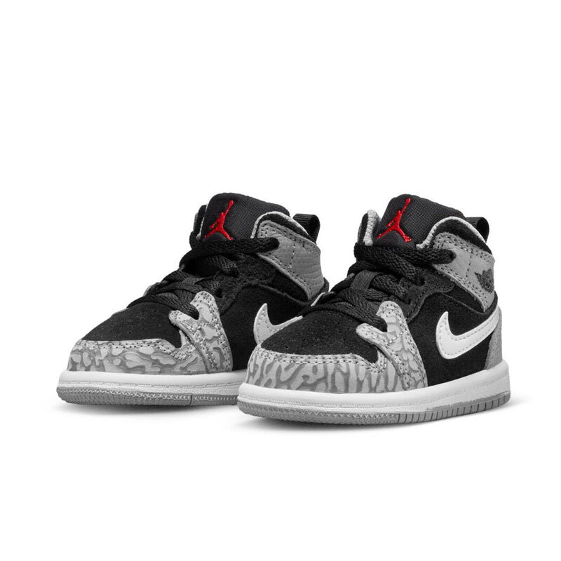 Nike Air Jordan 1 AJ1 Mid TD Toddler Elephant Print Grey