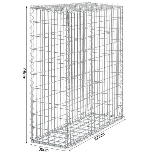 Gabion Basket Wall with Lids Galvanized Steel Wire Stone Mesh Outdoor Garden - Picture 19 of 20