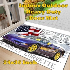 Door Mat Indoor Outdoor Heavy Duty 1998 Indy 500 Pace Car Corvette Rug