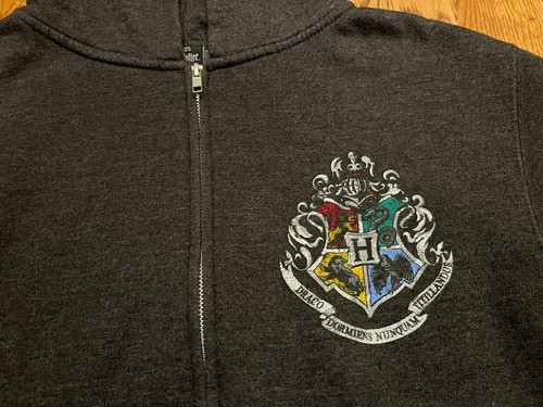 Wizarding World Harry Potter UNIVERSAL STUDIOS Gray Zip Up Hoodie Child L - Picture 2 of 4