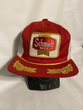 Vintage SCHMIDT BEER Snapback Hat Cap patch 1970s Gold Leaf Made in USA RARE