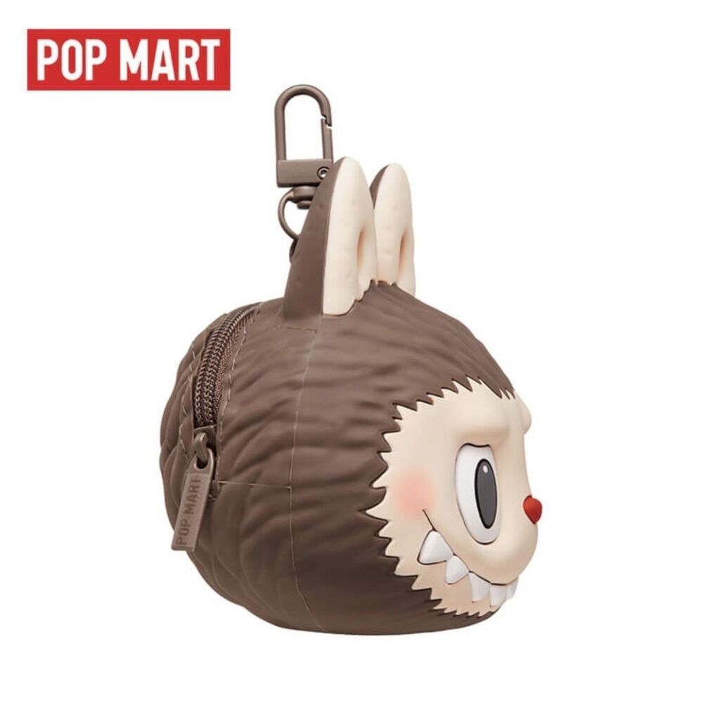 ☆POPMART☆LABUBU ORIGINAL SILICONE EARPHONE BAG BROWN POP MART LABUBU Originals Brown Silicone Earphone Bag Cute