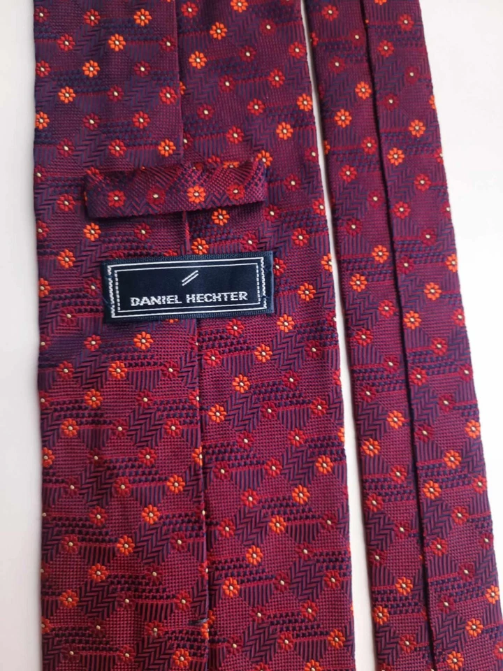 CRAVATTA DANIEL HECHTER SETA MADE IN ITALY SOIE SEIDE SEDA UOMO SILK TIE - Imagen 4 de 4