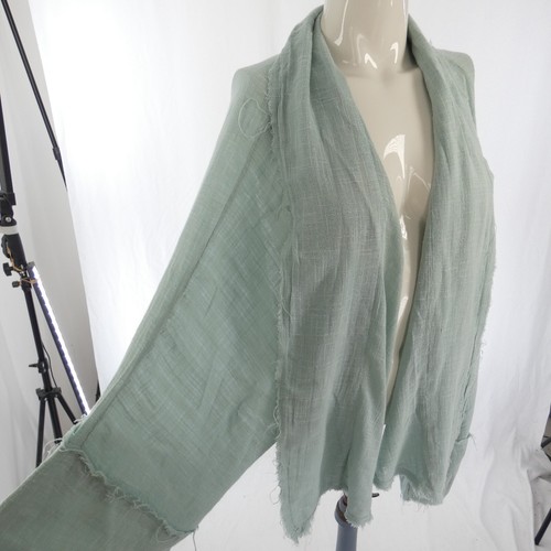 Free People Cover Up Shirt Open Front Bohemian Beach Grunge Oversized Gauze Sage - Picture 8 of 12