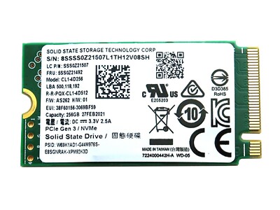 SSSTC CL1-4D256 256GB M.2 2242 NVME PCIE GEN3 X4 SOLID STATE