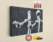 Banksy Banana Print Pulp Fiction Canvas Art Stylish Home Decor Wall Print