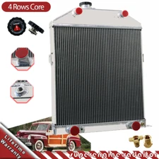 Aluminum 4Row Radiator For 1942-1948 Ford Super Deluxe Flathead 3.7/3.9L Engines