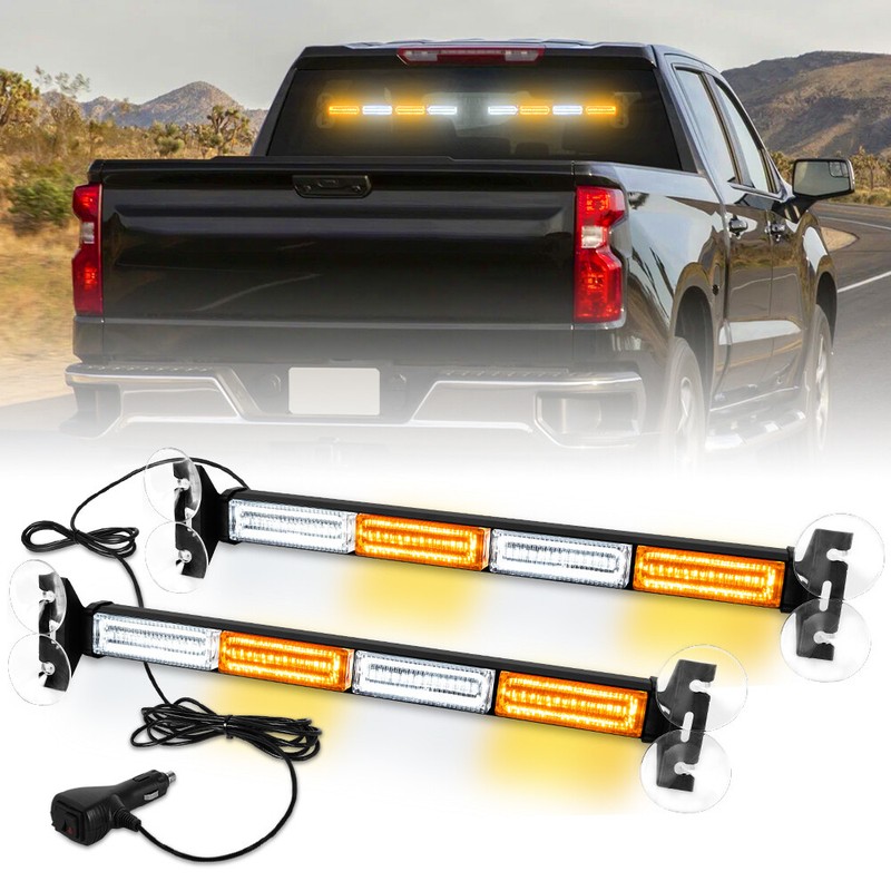 2x 17” Traffic Advisor Strobe Light Bar Emergency Warning Flashing Safety Truck