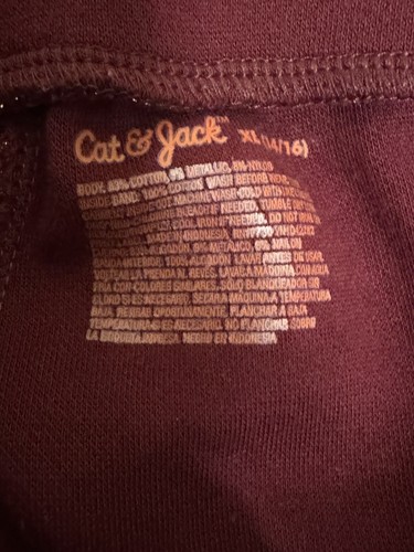 Cat & Jack Girls Maroon Sparkle Flouncy Elastic Waist Leggings; XL (14/16) - Picture 3 of 6