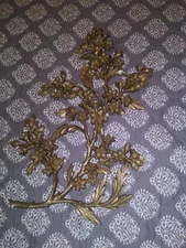 Vintage Mcm USA 7033 Plastic Dog Wood Golden Wall Plague As-is OBO