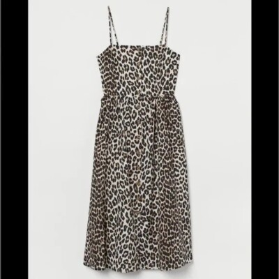 Ladies - Light Beige/Leopard Print Midi strappy dress - Size: S - H&M Ladies - Light Beige/Leopard Print Midi strappy dress - Size: S - H&M