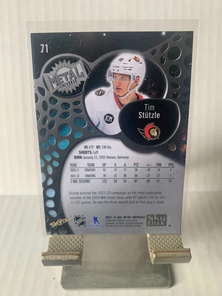 2022-23 Skybox Metal Universe Tim Stutzle #71 Ottawa Senators - Image 2 of 2