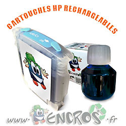 Cartouche Rechargeable HP 38 Photo Cyan avec Puce pour Imprimante Photos