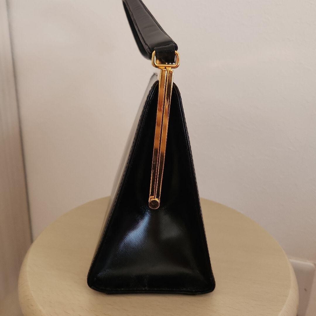 Gianni Versace Hand Bag Leather Black Gold From JAPAN USED Auth | eBay