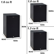 1.0-1.7cu ft Mini RV Refrigerator 12V Truck Cooler Quiet Compact Fridge AC/DC