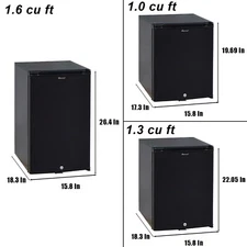 1.0-1.7cu ft Mini RV Refrigerator 12V Truck Cooler Quiet Compact Fridge  AC/DC