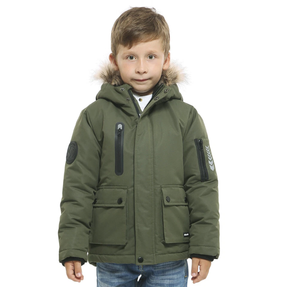Chaqueta Parka Cálida para Niños Rokka&Rolla Sherpa Polar con Capucha de Piel Invierno Abrigo para Nieve Foto 2 de 4