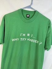 Vintage Screen Stars T Shirt Single Stitch Green Crew Humor Large USA 80s 90s