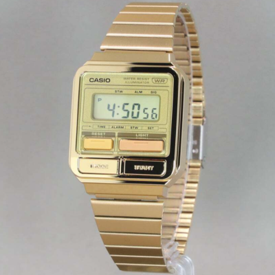 CASIO STANDARD A120WEG-9AJF Multicolor Design Digital Watch GOLD