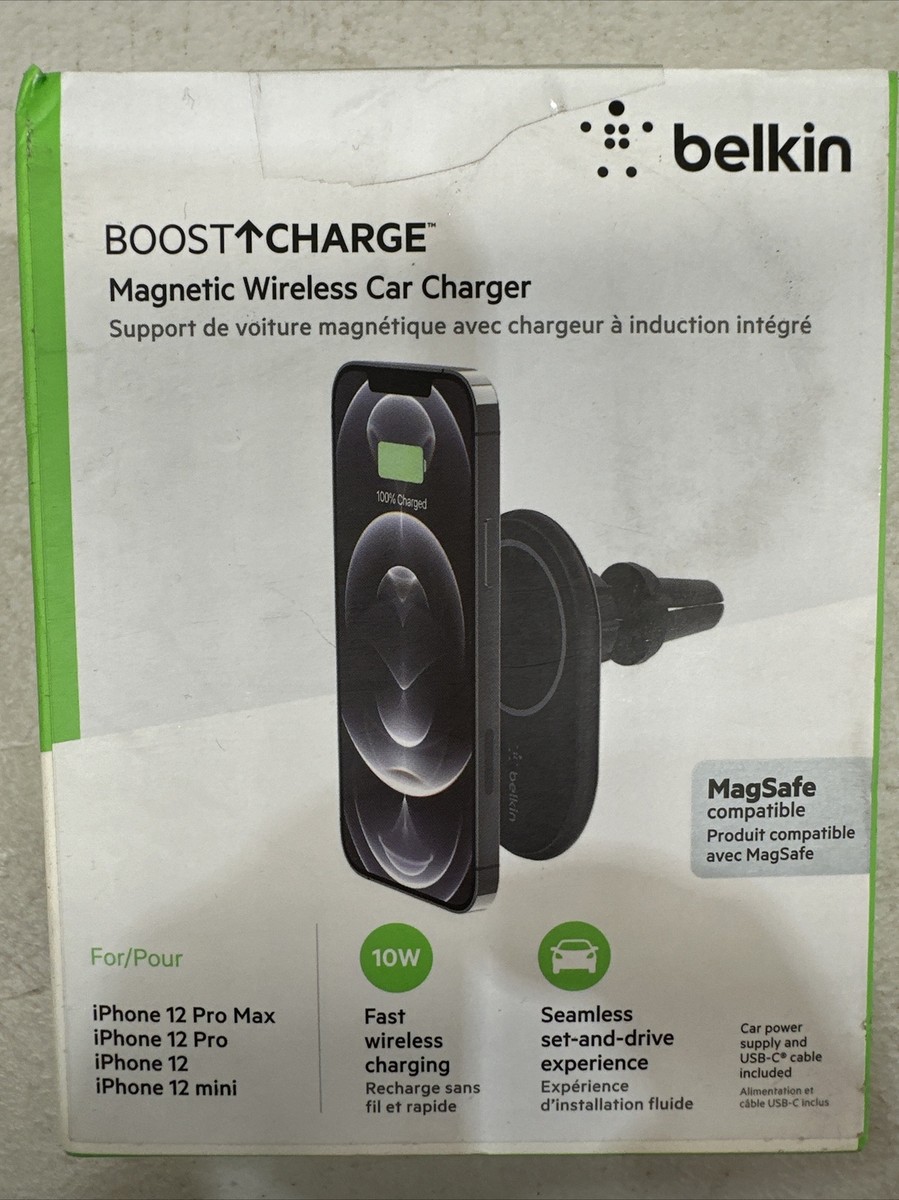 Belkin Magnetic Wireless Car Charger 10W Car Vent Mount iPhone 16