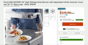 ServIt SWI-48 48 High Wattage Strip Warmer with Adjustable Infinite Controls - 1