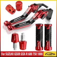 4PCS Handle Grips Cap Brake Clutch Levers Set For SUZUKI GSXR GSX-R 600 750 1000