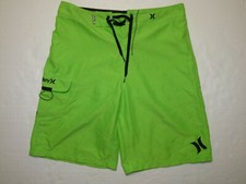 Men's Hurley Neon Lime Green Swimming Trunks / Board Shorts Size 30 PLEASE READ
