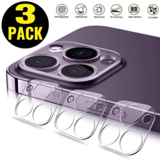 3-Pcs For iPhone 14 13 Pro Max Tempered Glass Cover Camera Lens Screen Protector