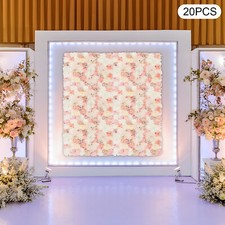 20 Pieces Flower Wall Panel Artificial Floral Backdrop Wall Decoration Backdrop