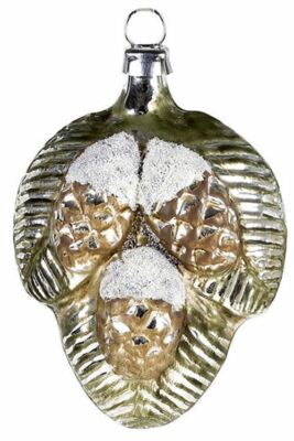 MAROLIN Glass Ornament Brown Pinecone