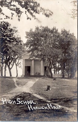 c1908 RPPC HIGH SCHOOL  HARWICH  MASSACHUSETTS CAPE COD