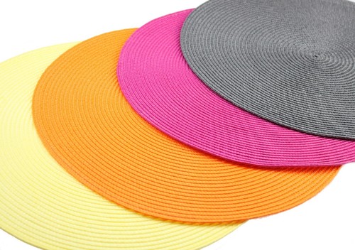 2 x 37cm Round Woven Fabric Placemats Table Setting Place Mats Dining Room - Picture 8 of 37