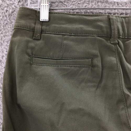 St Johns Bay Capri Pants Women 4 (actual 31x19.5) Green Cotton Blend Zip Fly NEW - Picture 13 of 22