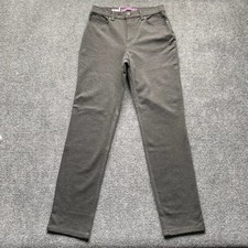 NEW Gloria Vanderbilt Pants Womens 6 Charcoal Flat Front High Rise Pockets