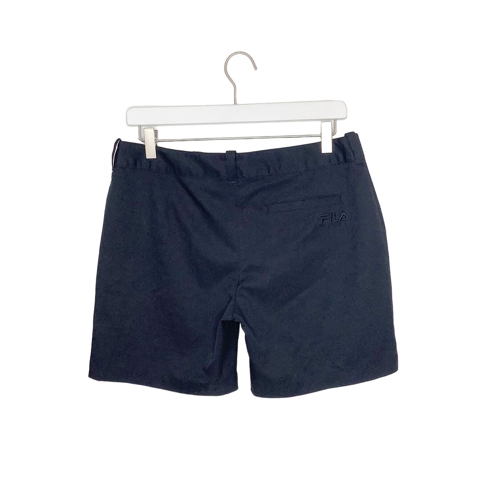 Pantaloncini FILA Sport Golf neri per prestazioni atletiche tasche con cerniera 8