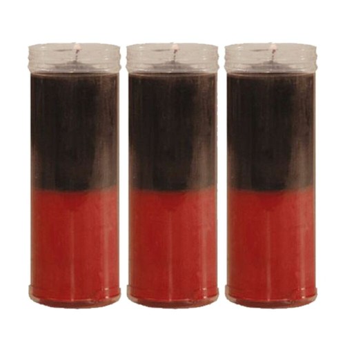 VELÒN ROJO NEGRO CANDELA ESOTERICA ROSSA E NERA RITO ESOTERICO 14 CM x 3 PEZZI - Foto 2 di 3