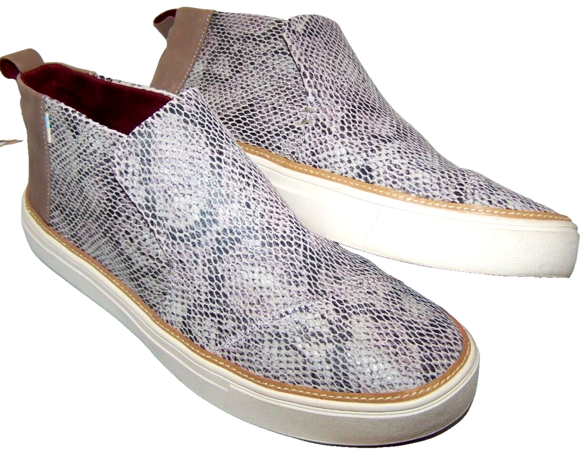 TOMS Women's Paxton Hi Sneaker Ankle Bootie Cobblestone tan snake Size US 
