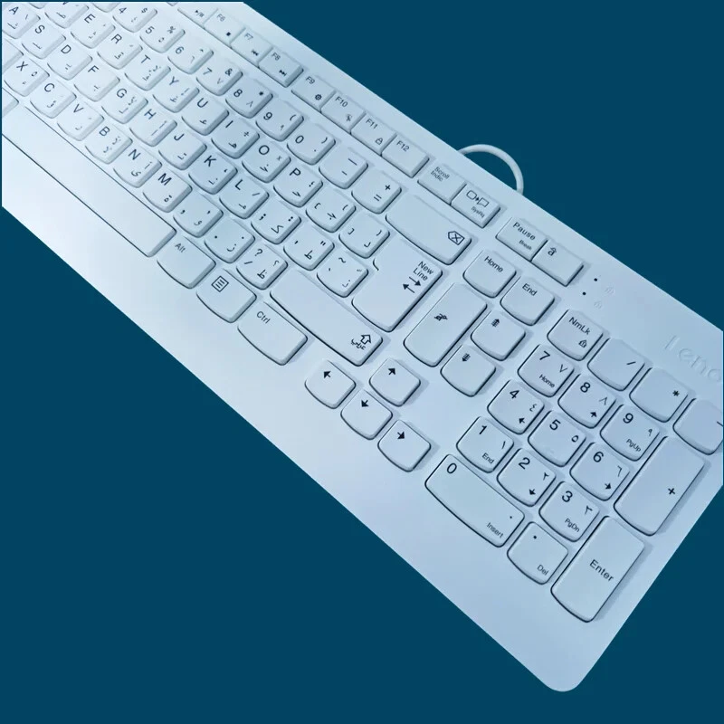 Lenovo Original Arabic USB wired keyboard SK8823 EKB536 Black White - Image 3 of 4