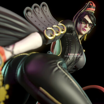Commission Artist Proof Hexe Bayonetta Fanart Umbra Hexe Cereza Fantasy Figur