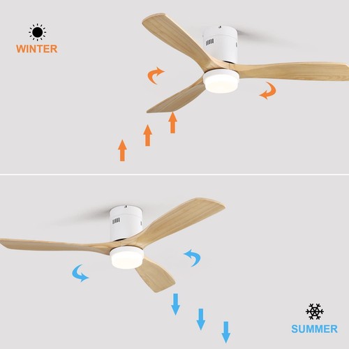 52 Inch Wood Ceiling Fans with Lights and Remote High CFM Ceiling Fans for Patio - Picture 2 of 6