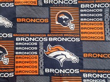 Denver Broncos NFL Cotton Fabric Yardage Remnants