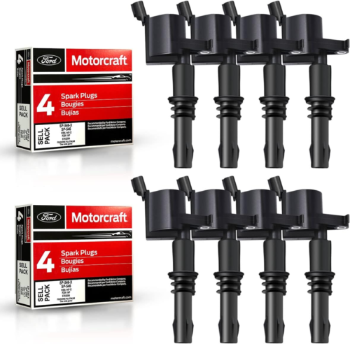 Set of 8 Straight Boot Ignition Coil Pack DG511+8 Motorcraft Platinum Spark Plug