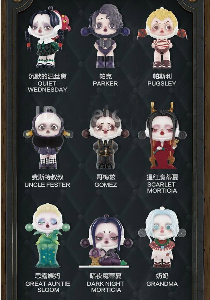 Skullpanda X The Addams Family Series Blind Box Deadpan Wednesday