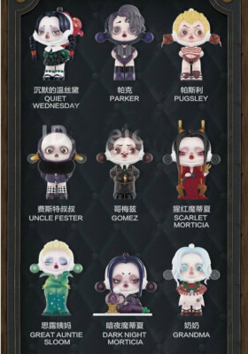 Skullpanda X The Addams Family Series Blind Box Deadpan